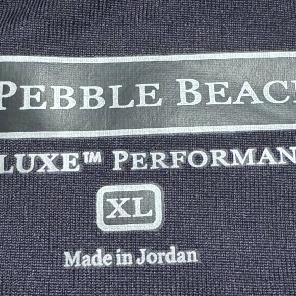 Mens Polo Shirt XL Gray & Black Pebble Beach Striped Golf Pull Over NWOT - Picture 4 of 5